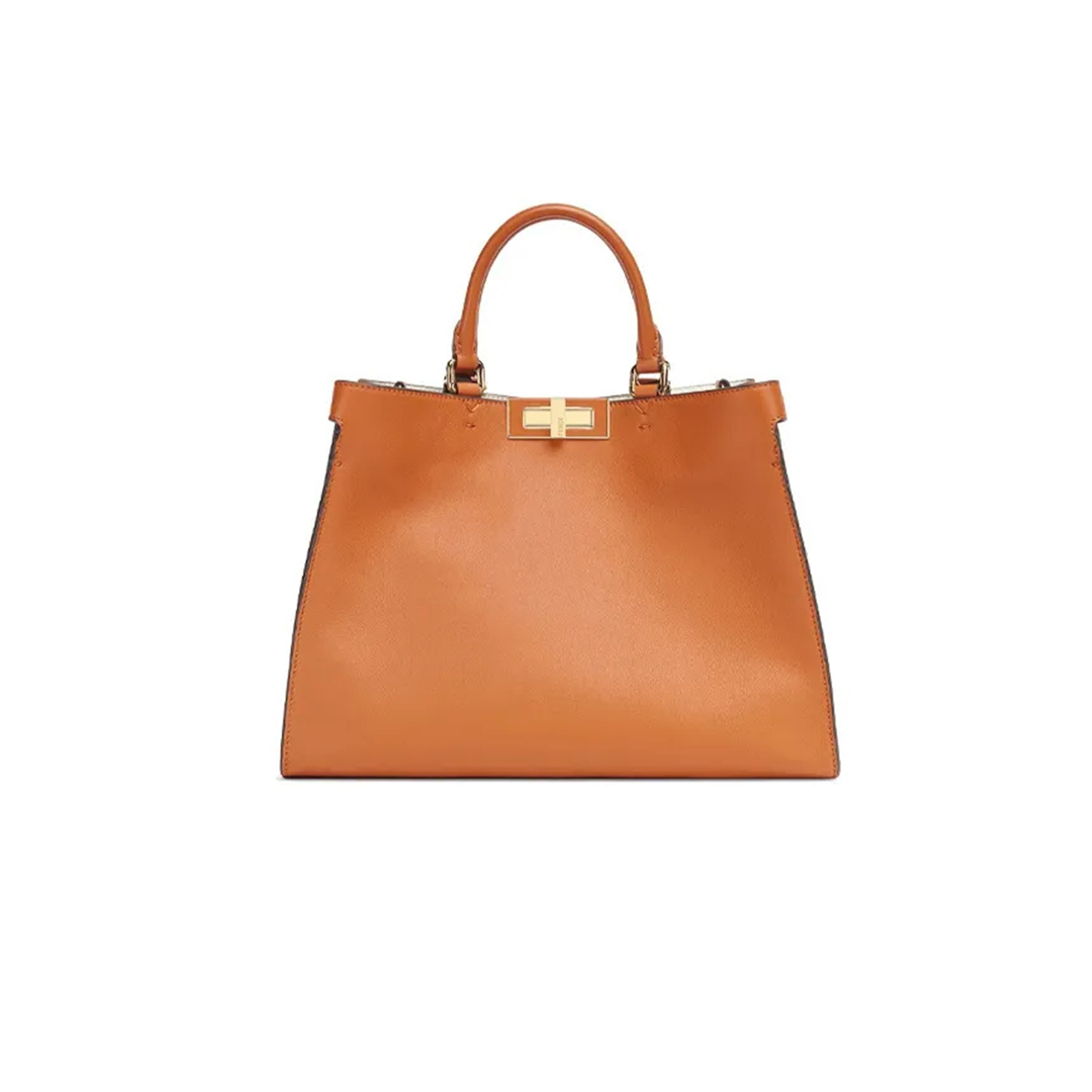 FENDI VITELLO SETA CENTURY SMALL PEEKABOO X-TOTE BRANDY BLACK 8BH377ABHSF1C13 (35*25*10cm)